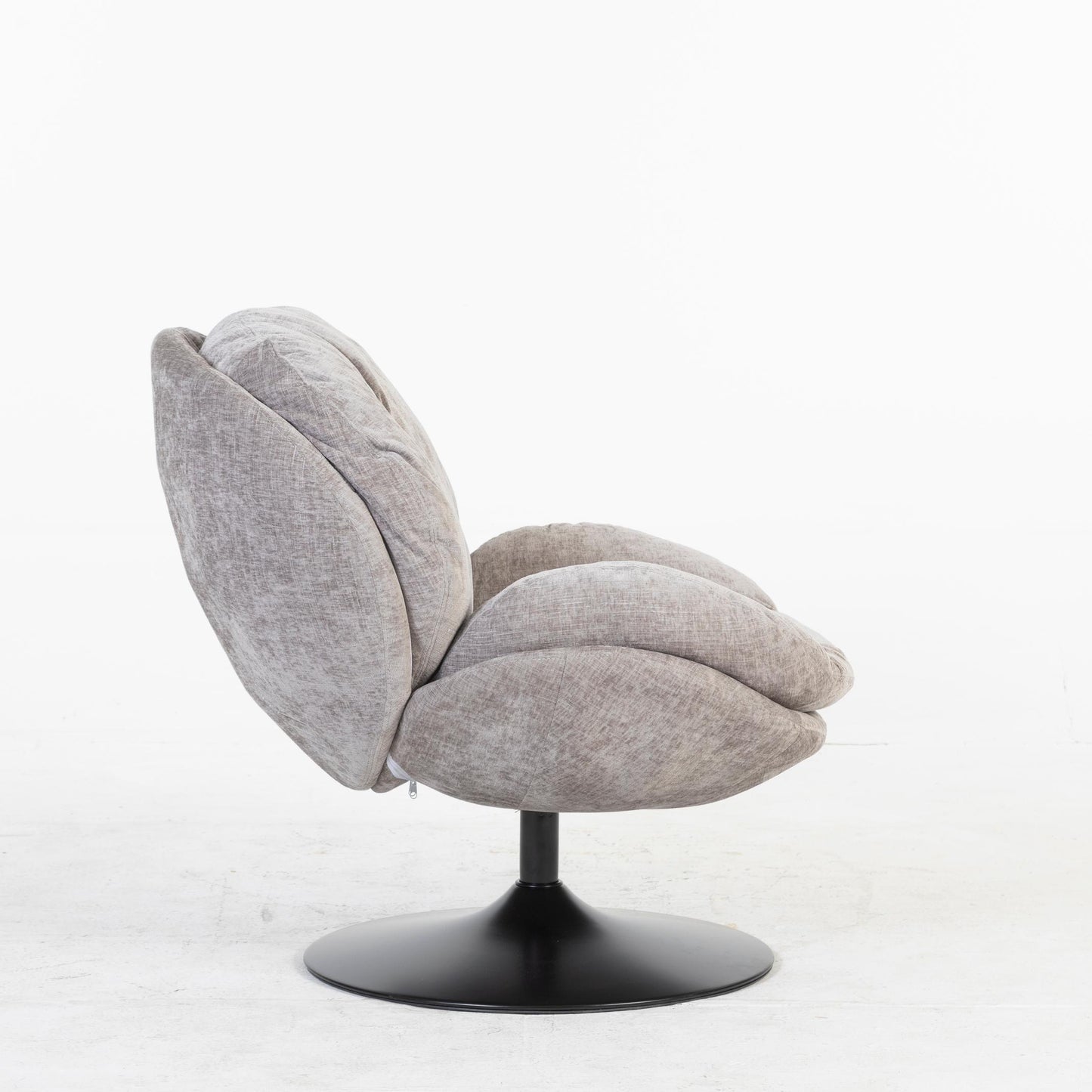 Milo Fauteuil rond design pivotant en tissu haute qualité, 85x70xH89CM