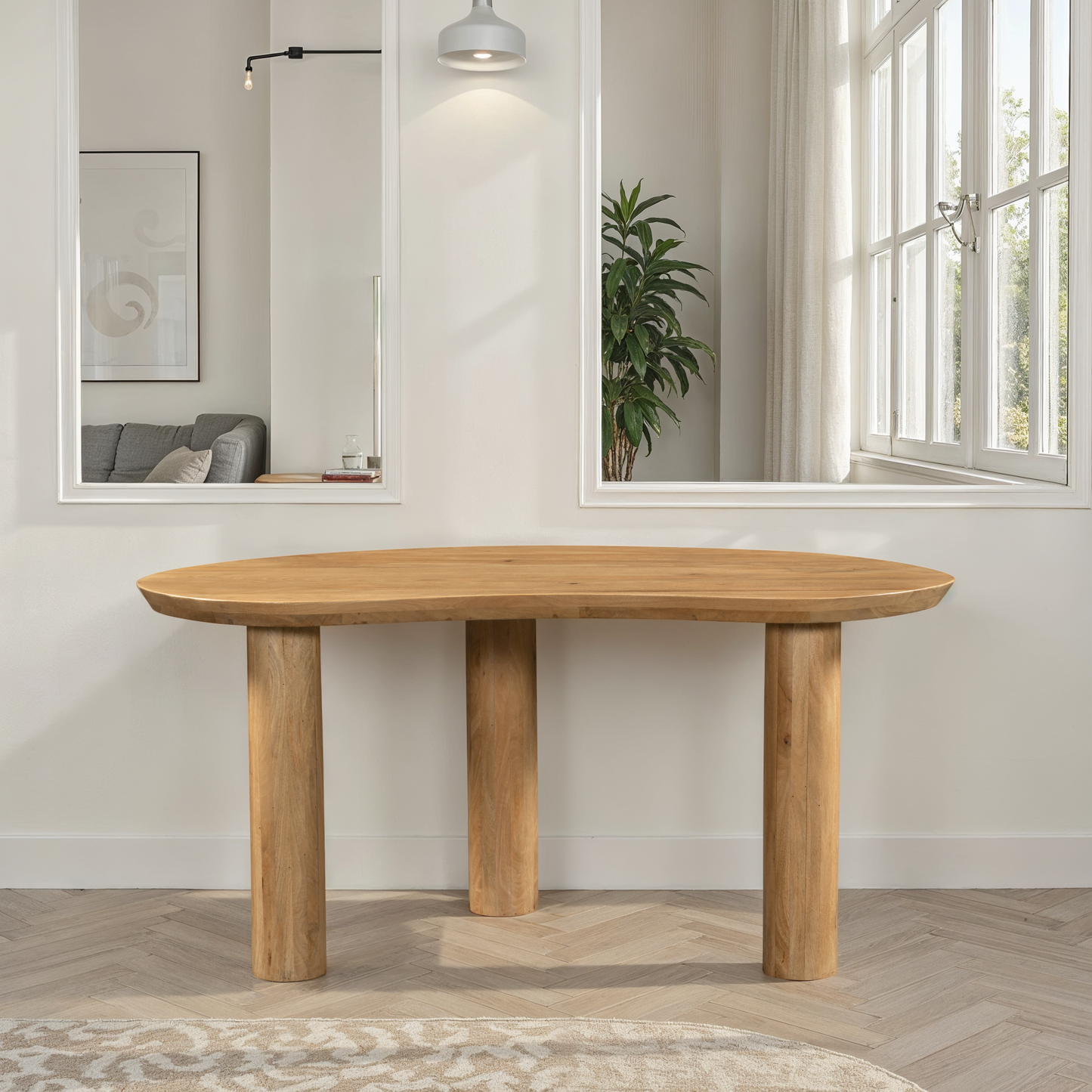 Table à manger en bois de manguier, 160x90xH76CM