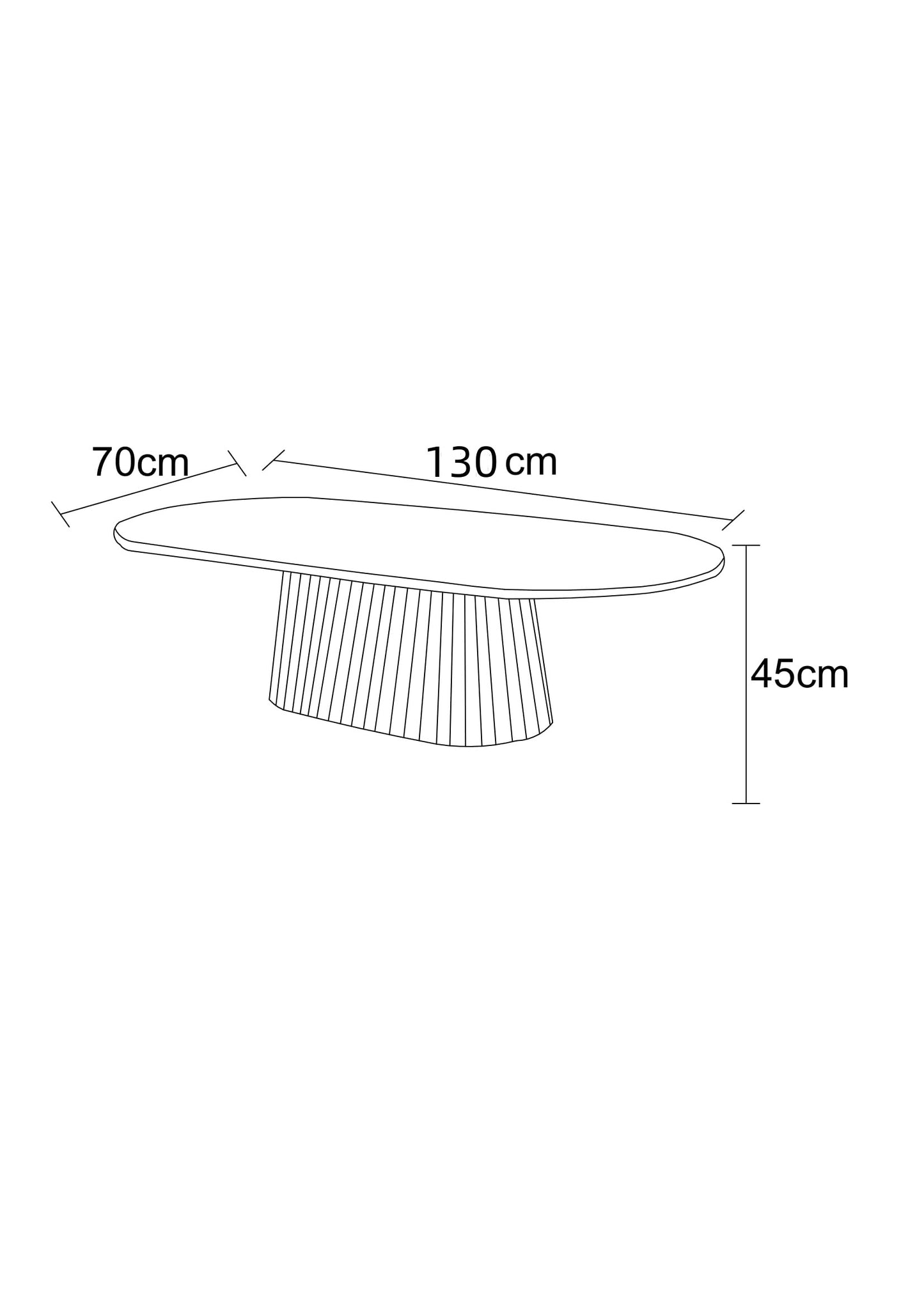 Table basse en particules de bois plateau céramique, 130x70xH45CM - JAPANDI