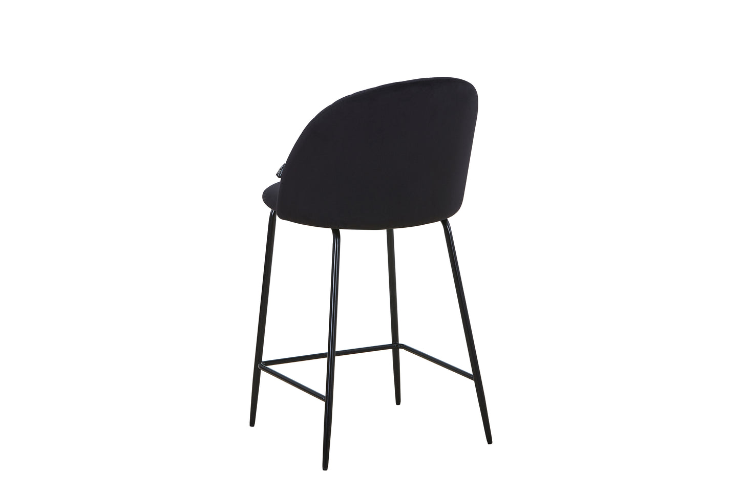 Tabouret de bar en velours pieds noirs, 45x51,5xH106CM - HESTER