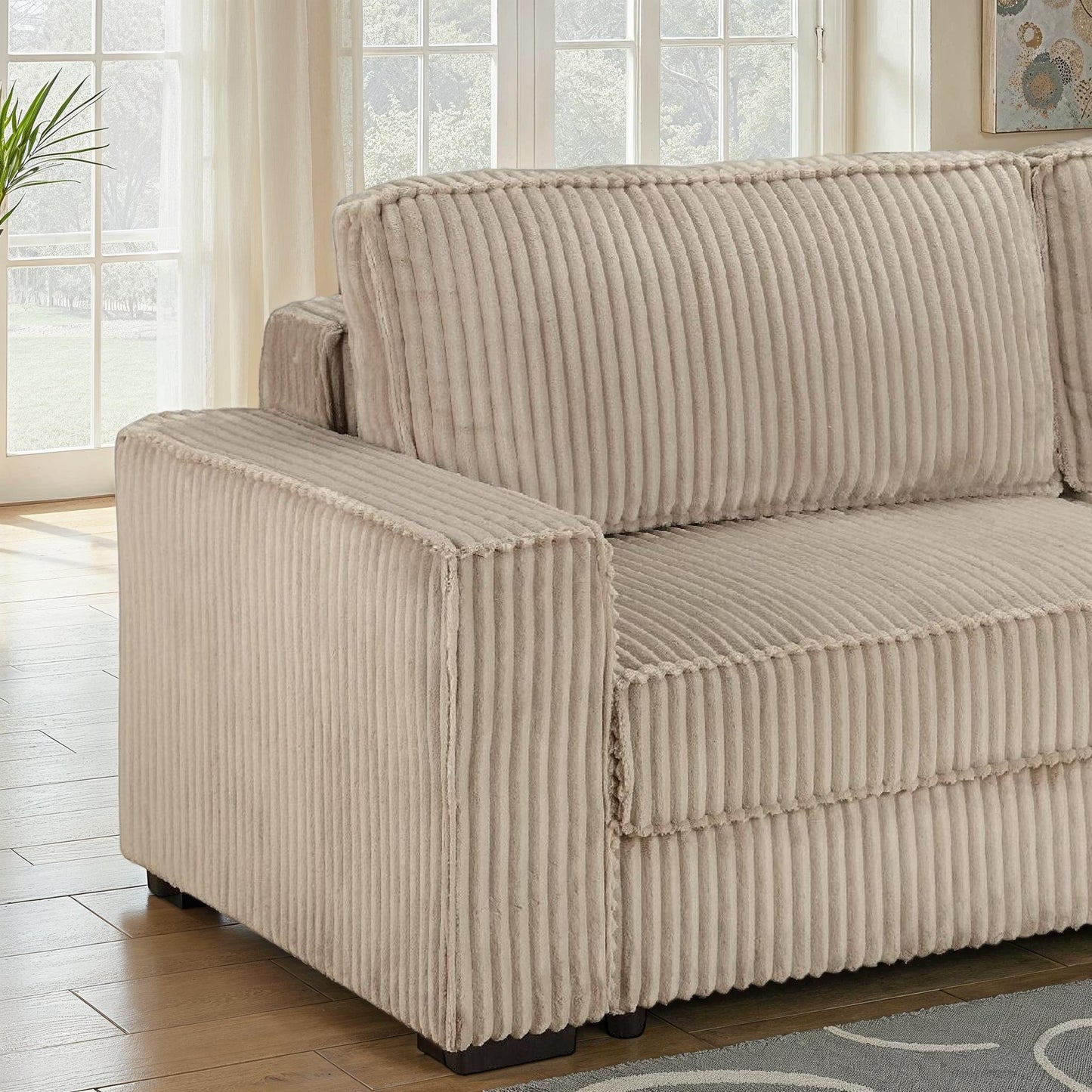 Canapé Clic-clac avec coffre convertible en tissu, 230x94,5xH91CM - CHELSEA