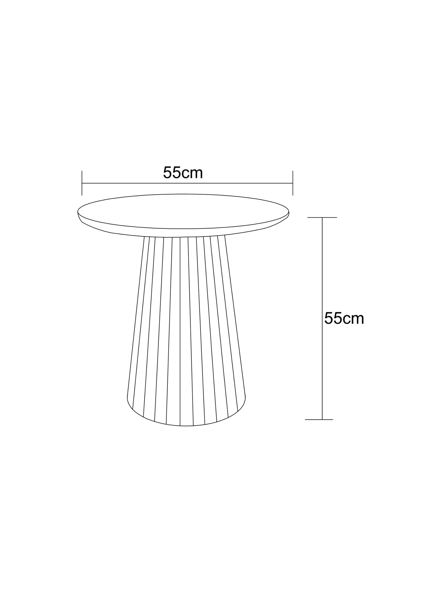 Table basse en particules de bois plateau céramique, D55xH55CM - JAPANDI