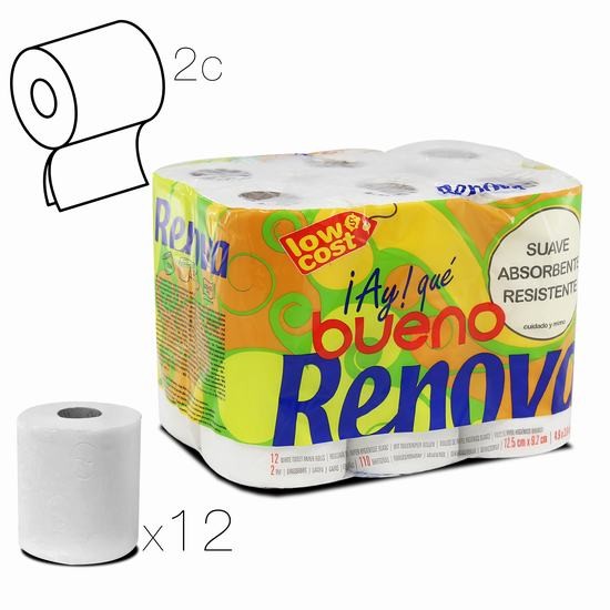 Papier hygienique RENOVA blanc x12