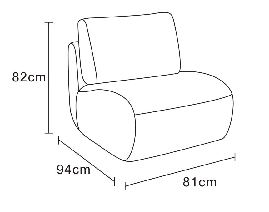 Fauteuil pivotant en tissu anti tache, 81x94xH82CM - CHARLIE