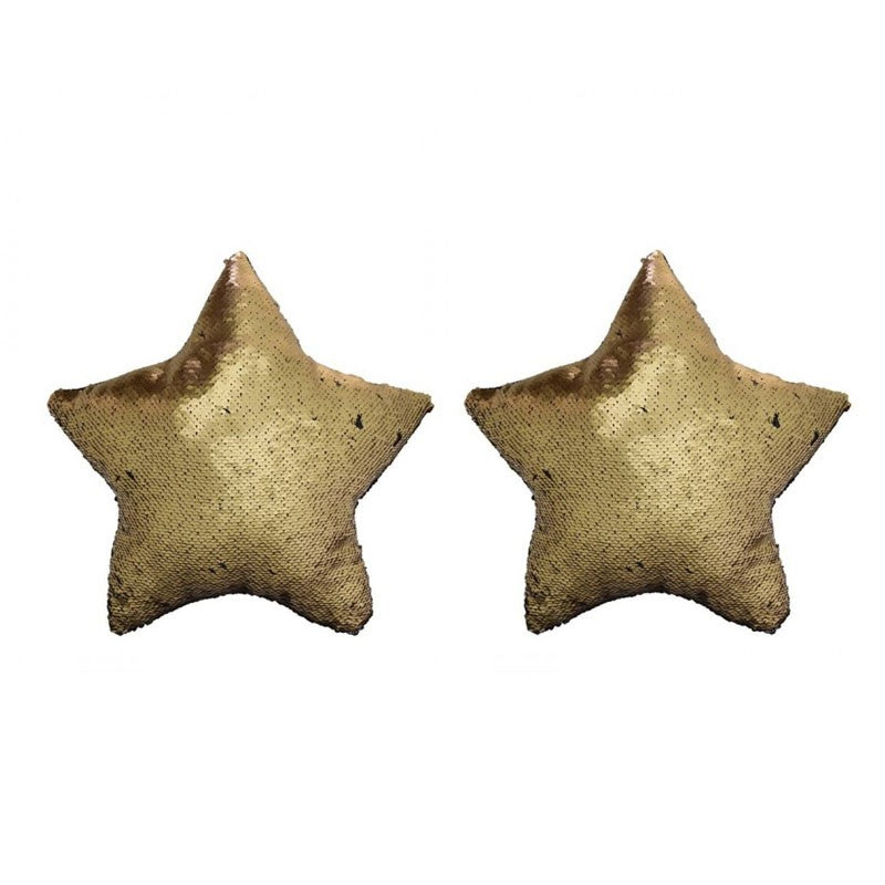 Lot de 2 MERMAID coussins sequin étoile pailletés 40x40
