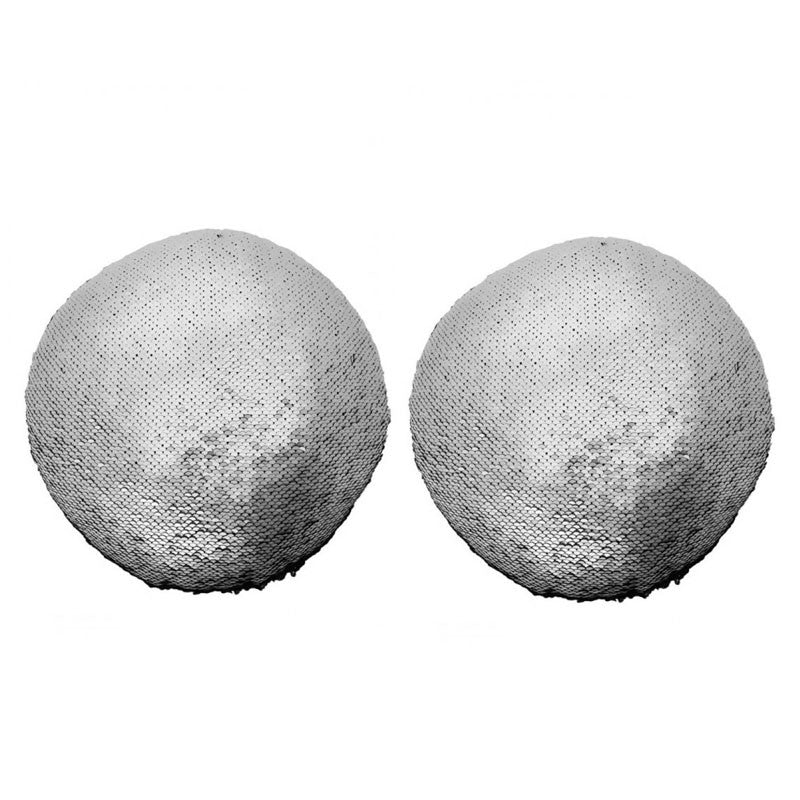 Lot de 2 MERMAID coussins sequin ronds pailletés D30