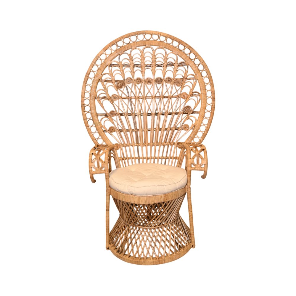 Fauteuil en rotin tressé, 95x50xH143CM - MANILLE