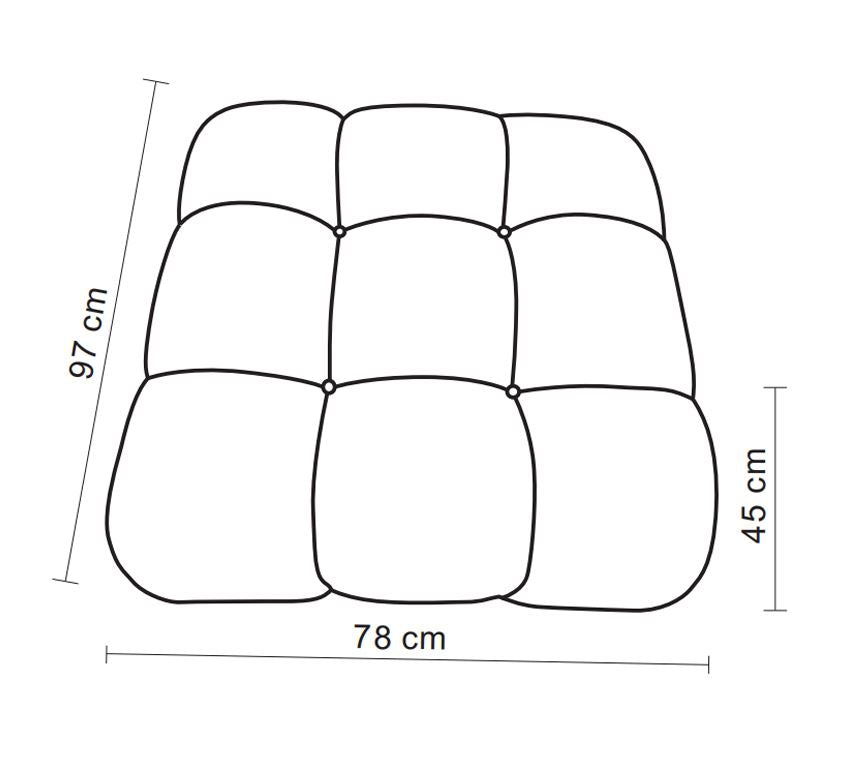 Pouf en tissu anti tache, 97x78xH45CM - BIANCA