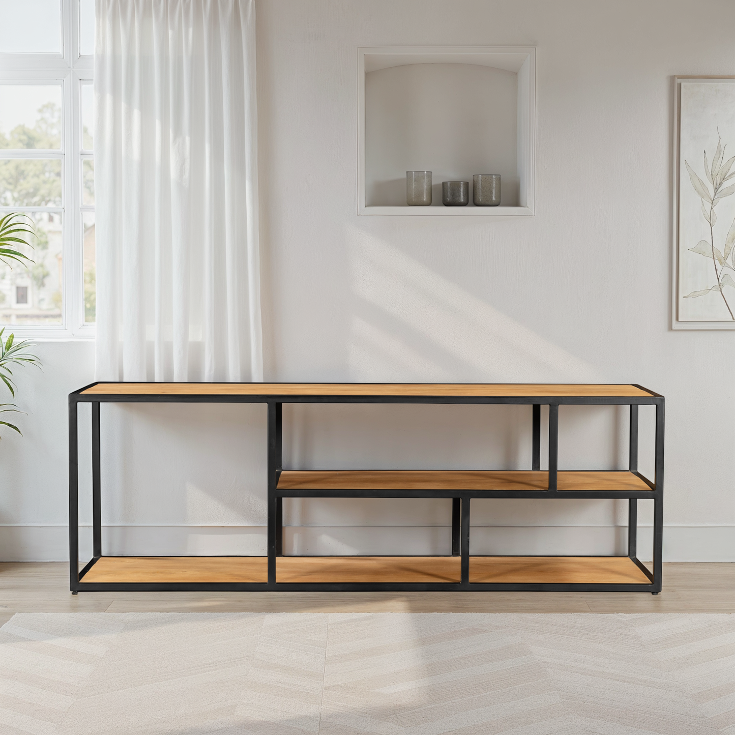 Meuble TV en bois de manguier, 150x45xH50CM