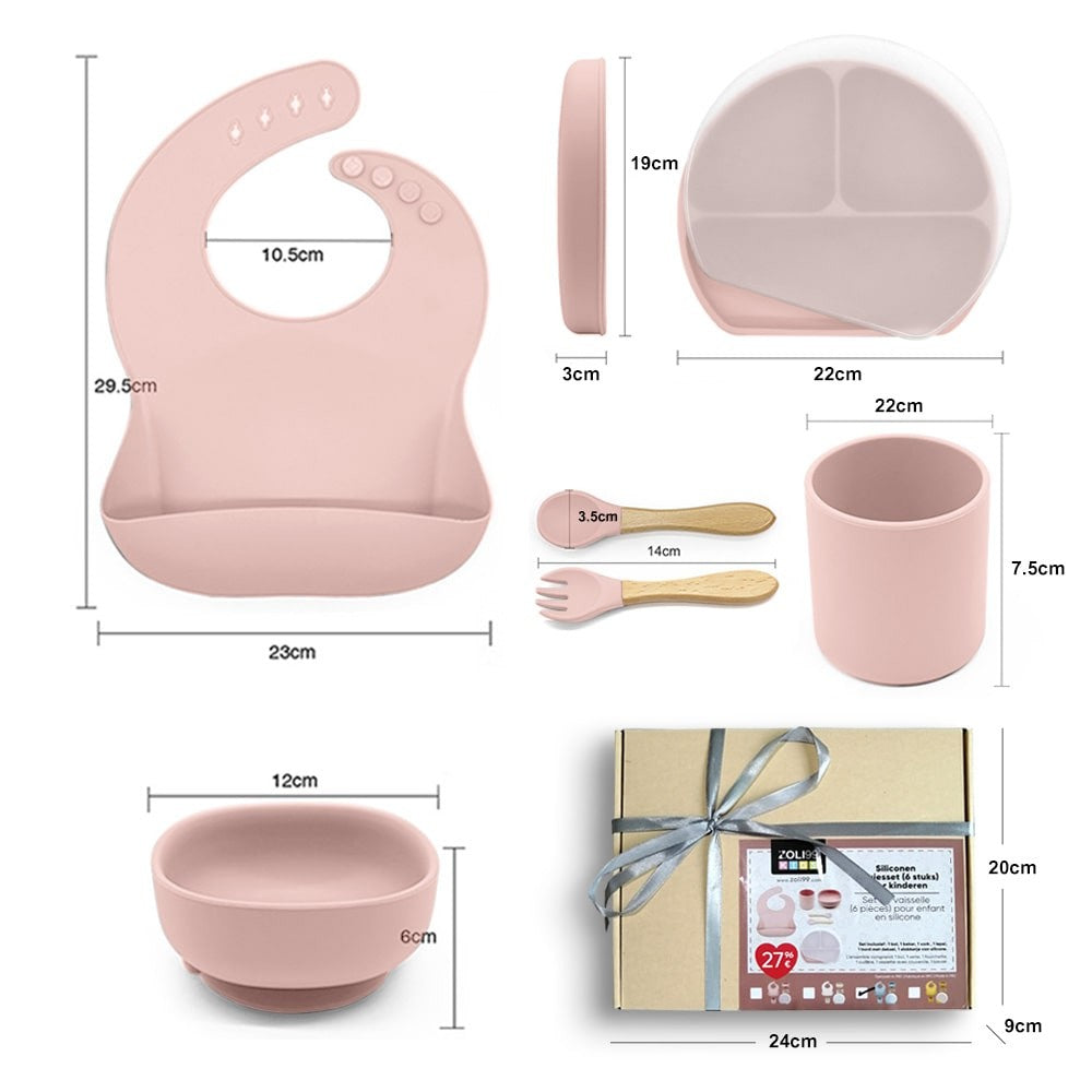 Set 6 pcs vaisselle en silicone pour enfant - FEBRUARY