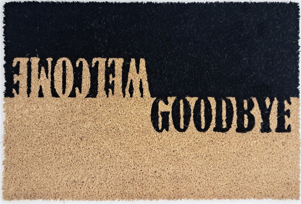 Tapis d’entrée Paillasson coco naturel WELCOME GOODBYE 40x60cm ep 1,5cm
