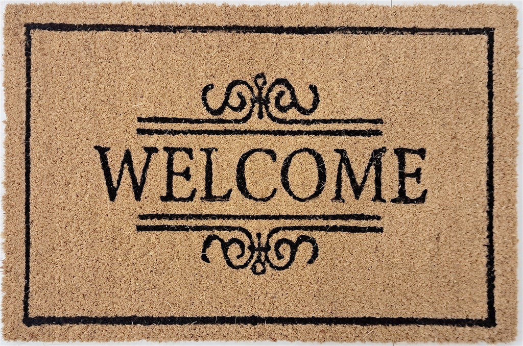 Tapis d’entrée Paillasson coco naturel WELCOME 40x60cm ep 1,5cm