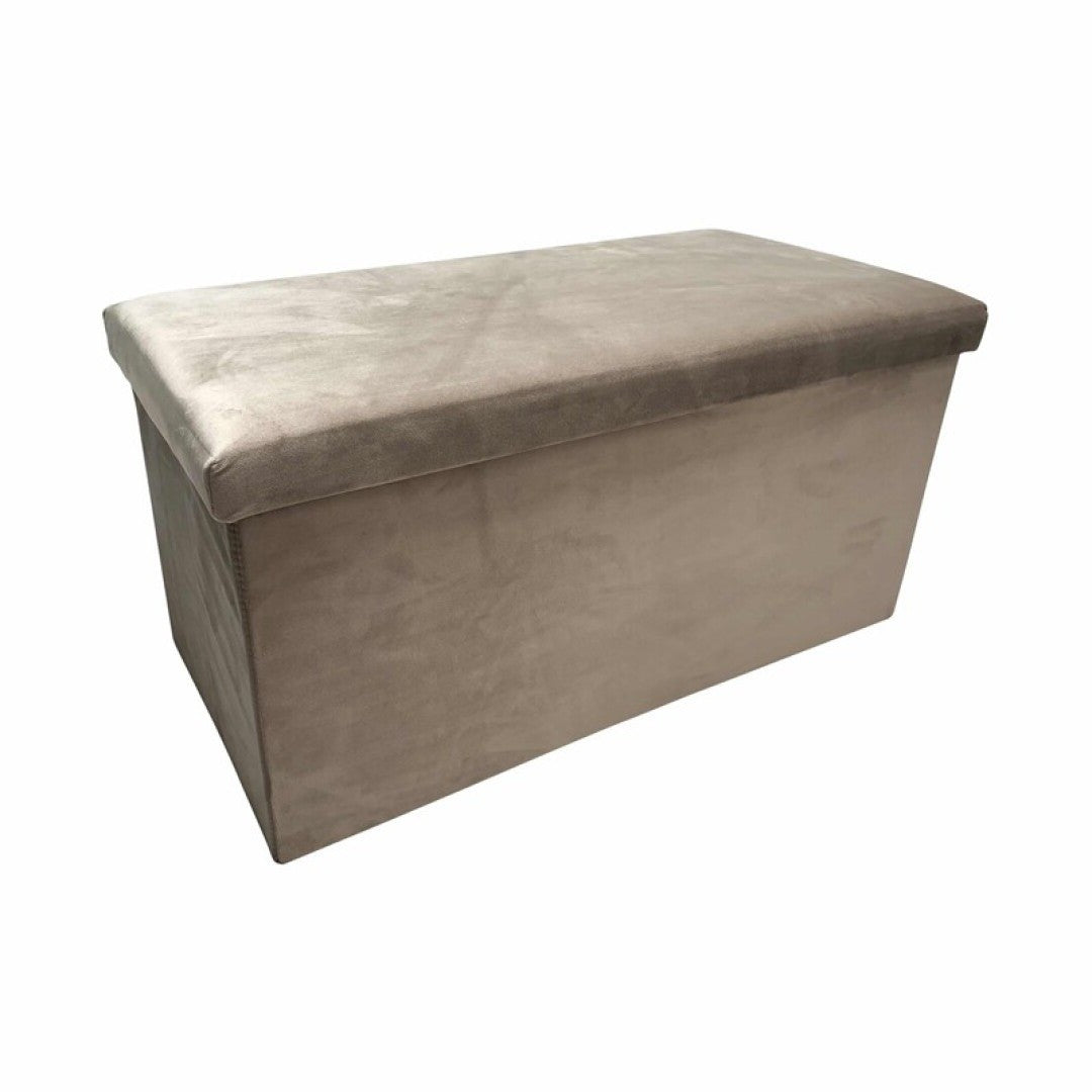 Banc pliant coffre de rangement velours range tout 76x38x38cm