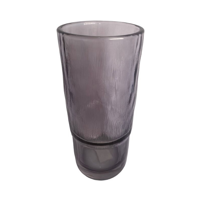 Vase en verre gris D10xH22,8 cm