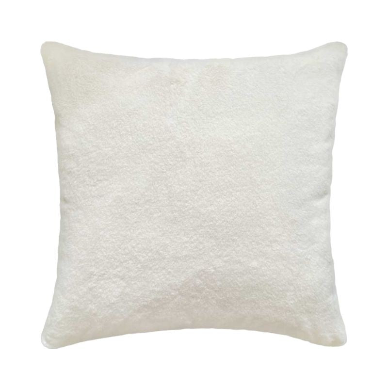 Coussin bouclette décoratif blanc 45x45 cm