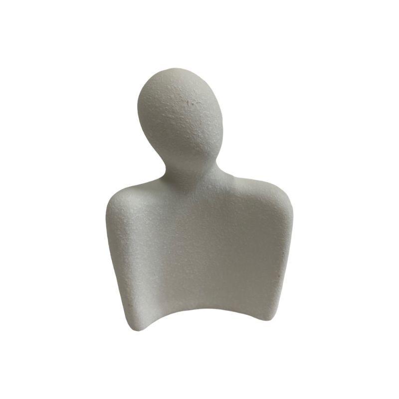 Statuette en céramique blanche 14x6xH20,5 cm