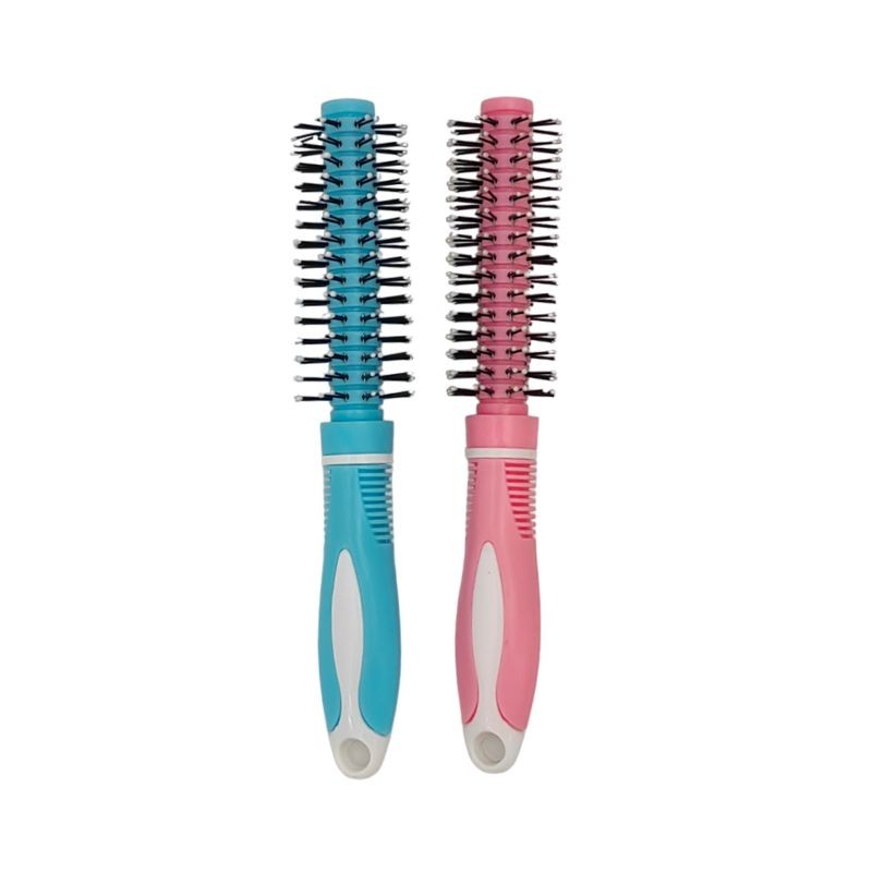 Brosse à cheveux 17,2x3,3cm, 2 coloris assortis rose, bleu