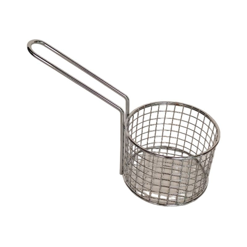 Panier à frites rond en acier inoxydable, 19x7x21cm