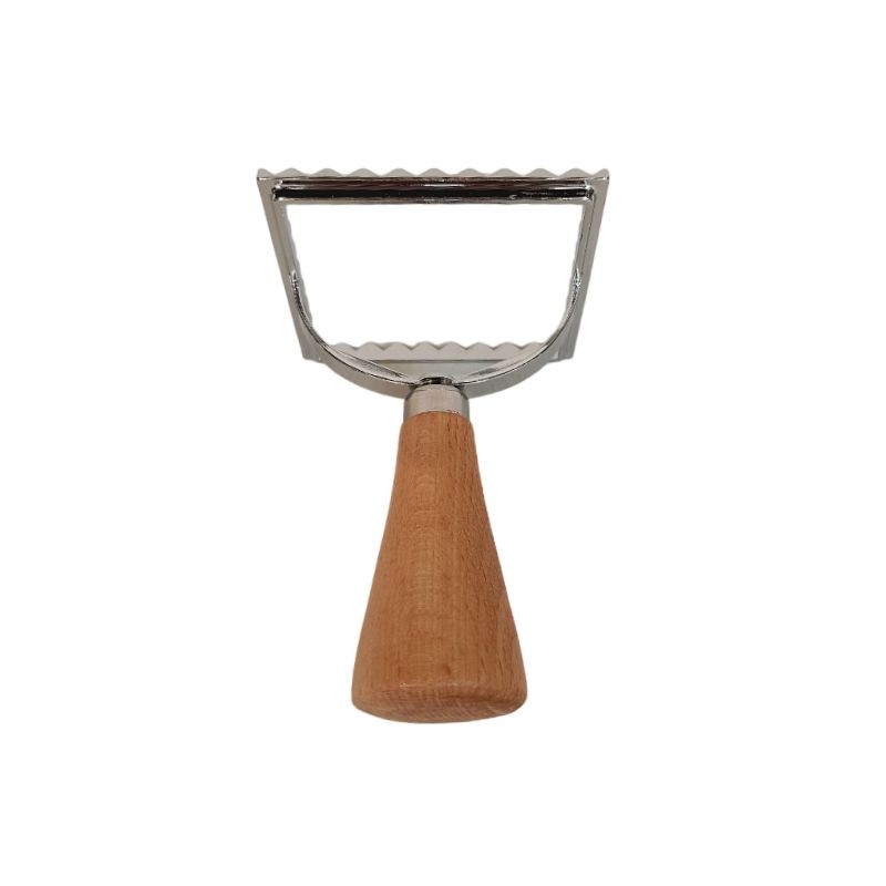 Emporte pièce pour biscuit en acier inoxydable et manche en bois, 7x7xH10,5cm - COOK