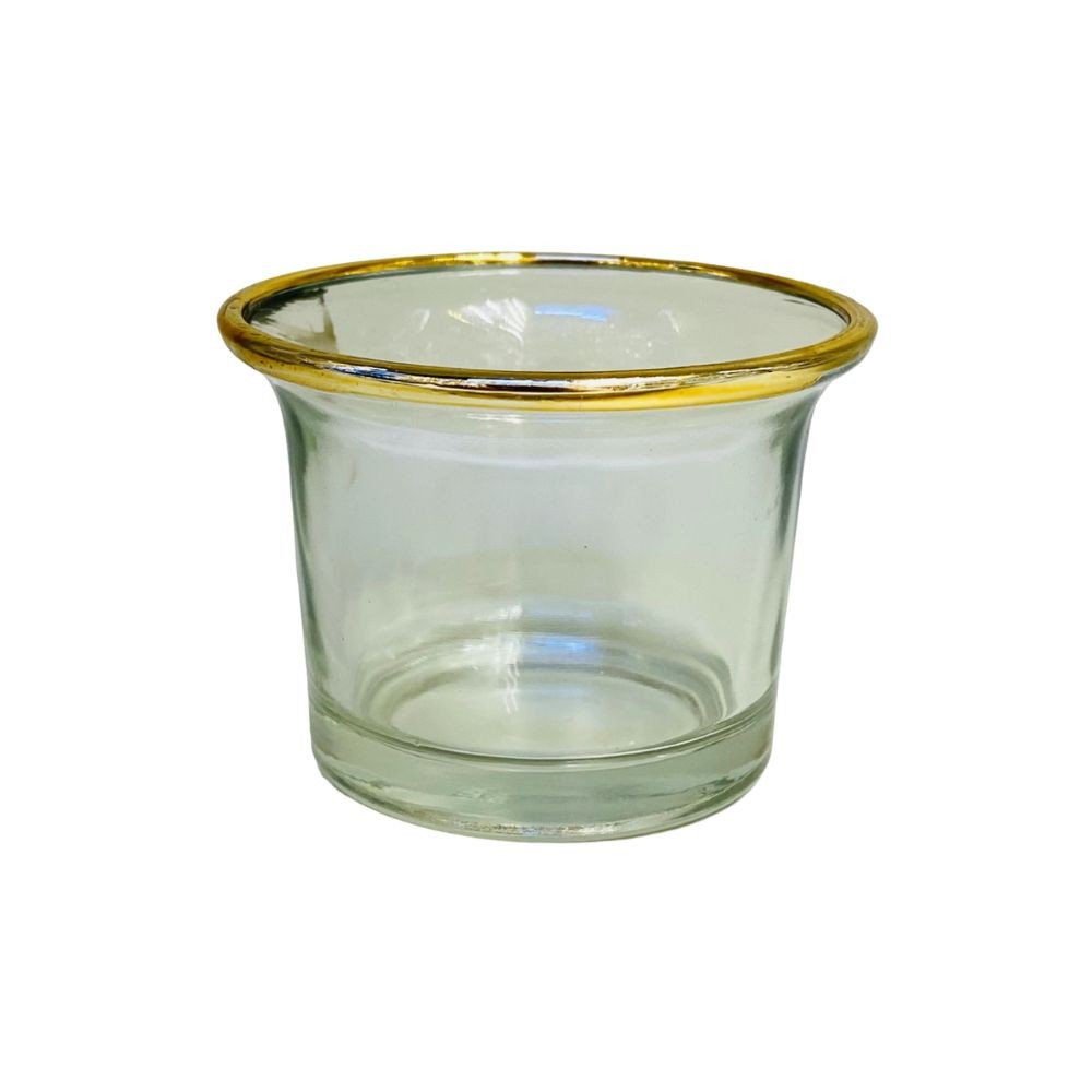 bougeoir en verre transparent, D6xH4,5 cm