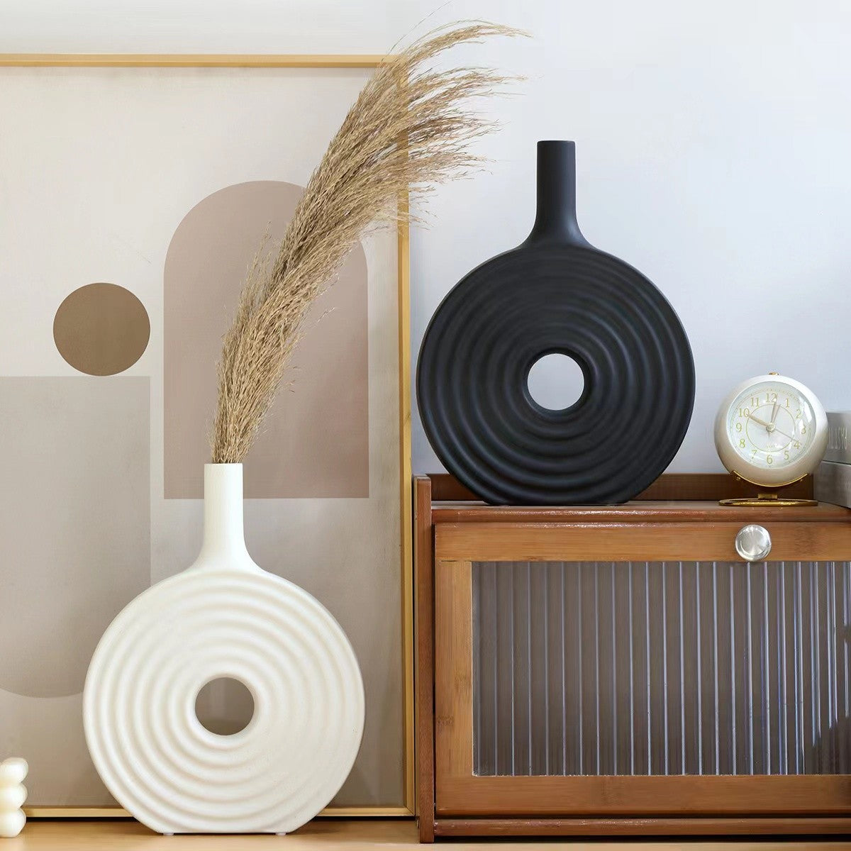 Vase en ceramique blanc, 20xH26cm