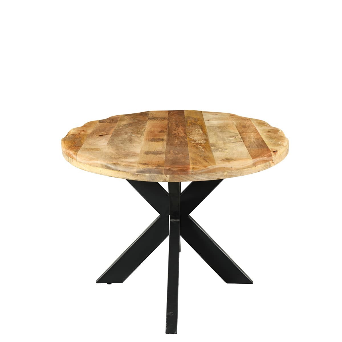 Table à manger ovale avec plateau en bois ondulé, EP10CM, H76CM - ISIS