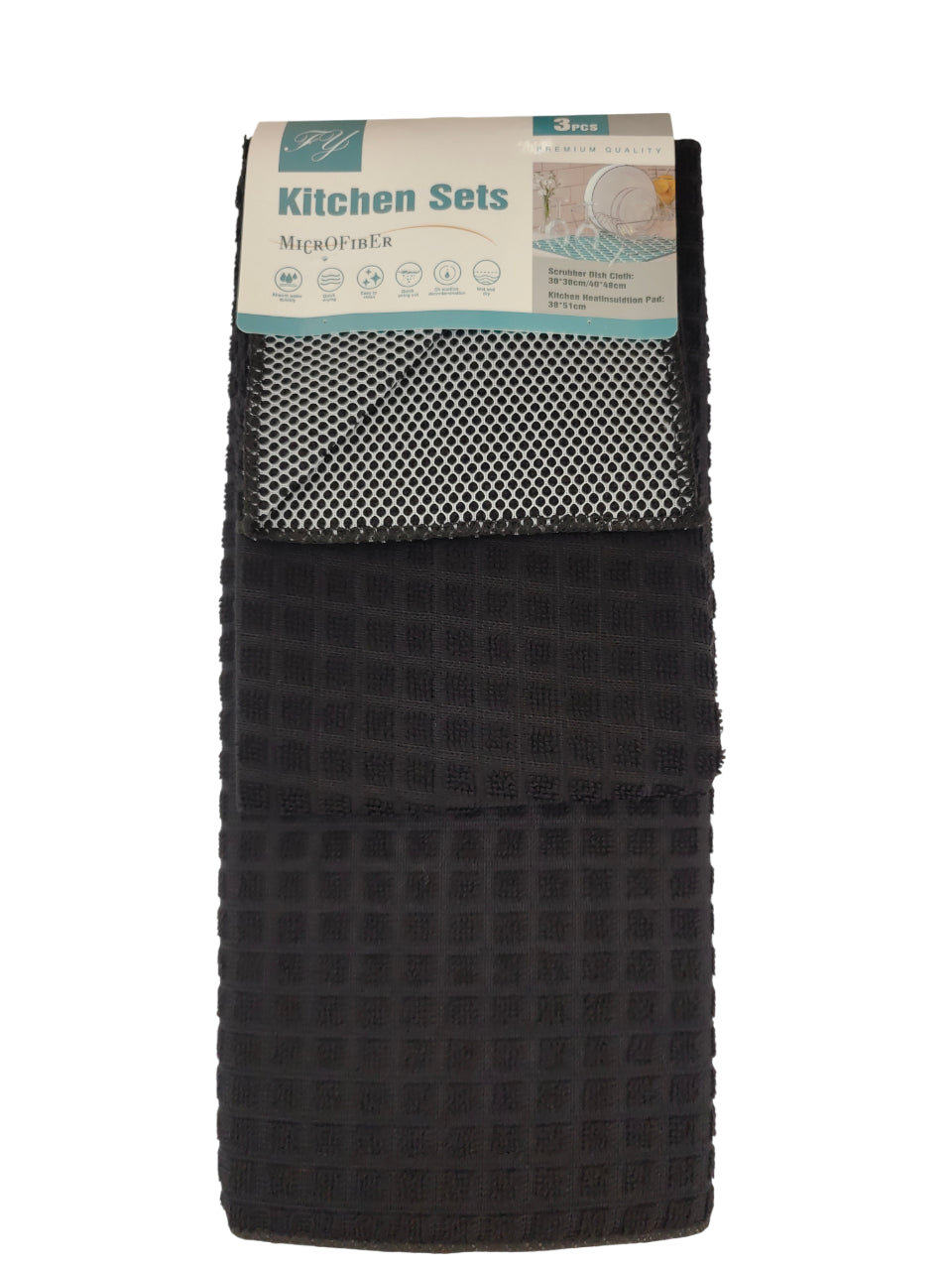 Set de 3 torchons de cuisine en microfibre