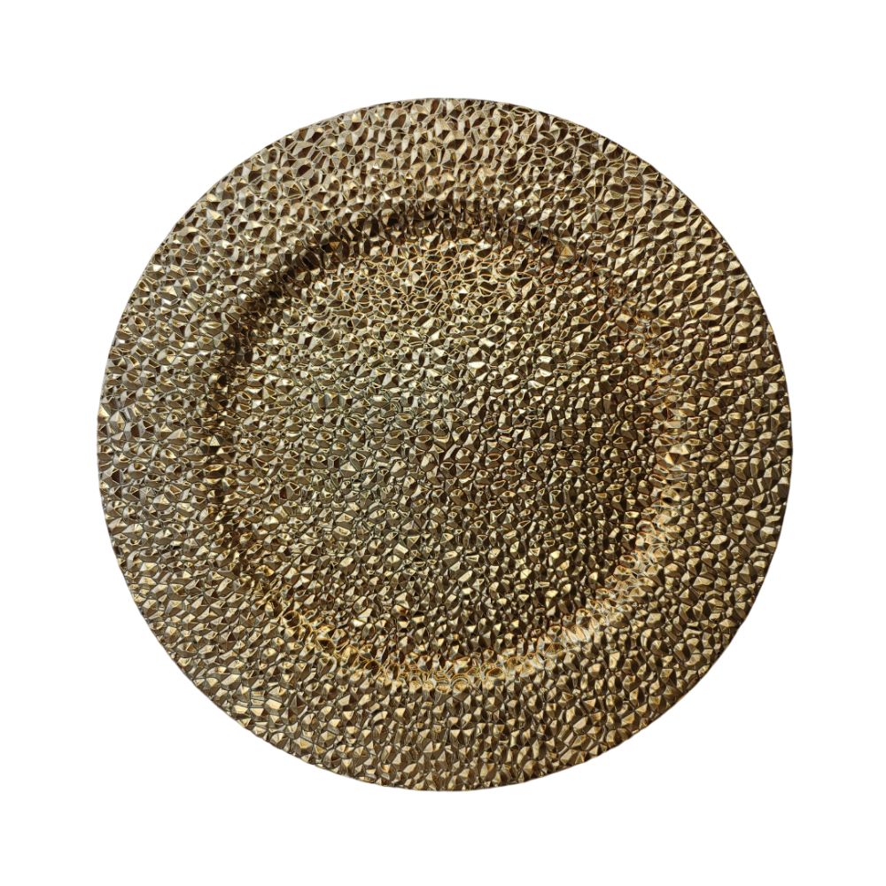 Sous plat à motif doré, D33CM