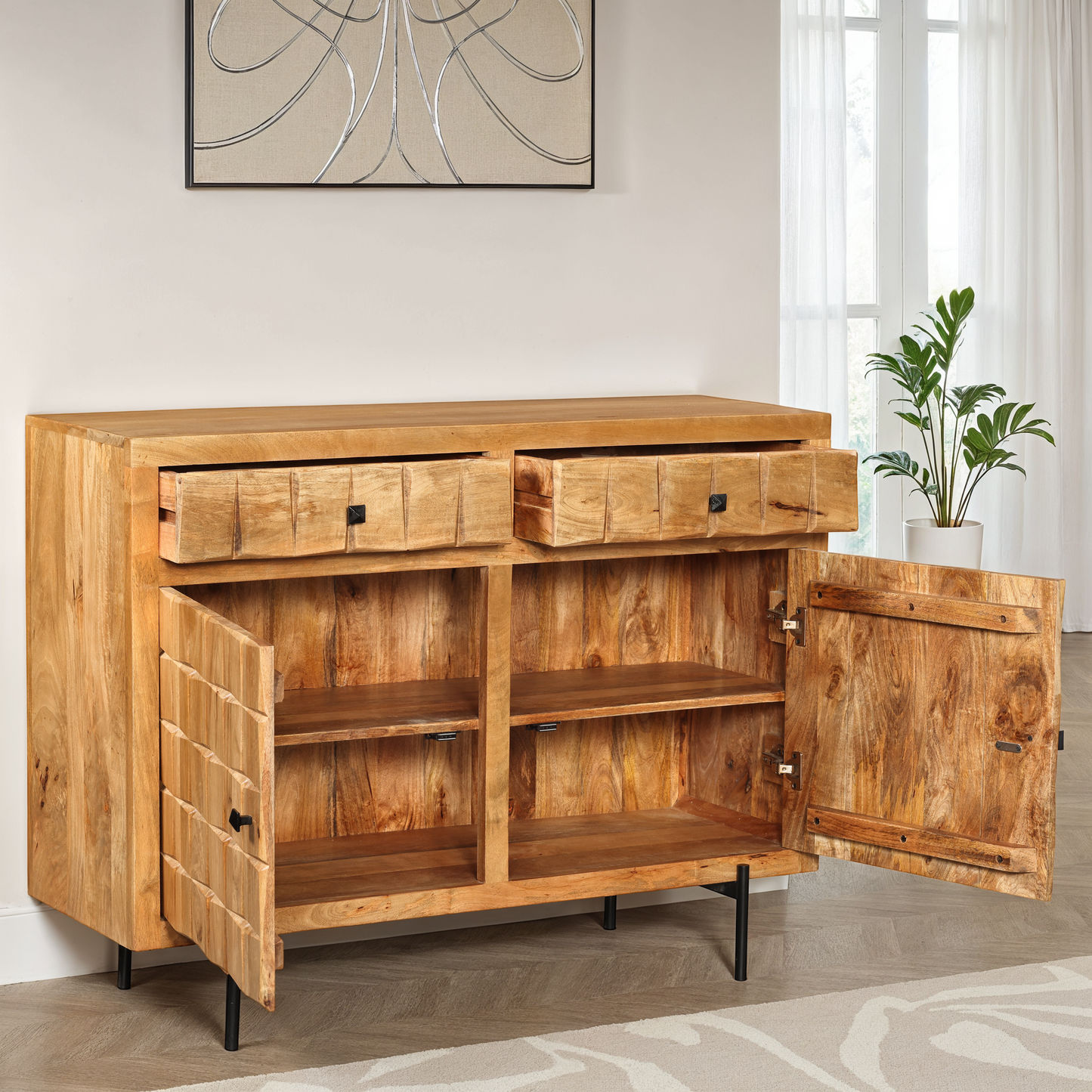 Buffet en bois de manguier, H90CM - MARIA