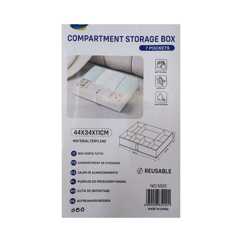 Boîte de rangement à compartiments, 44x34xH11CM