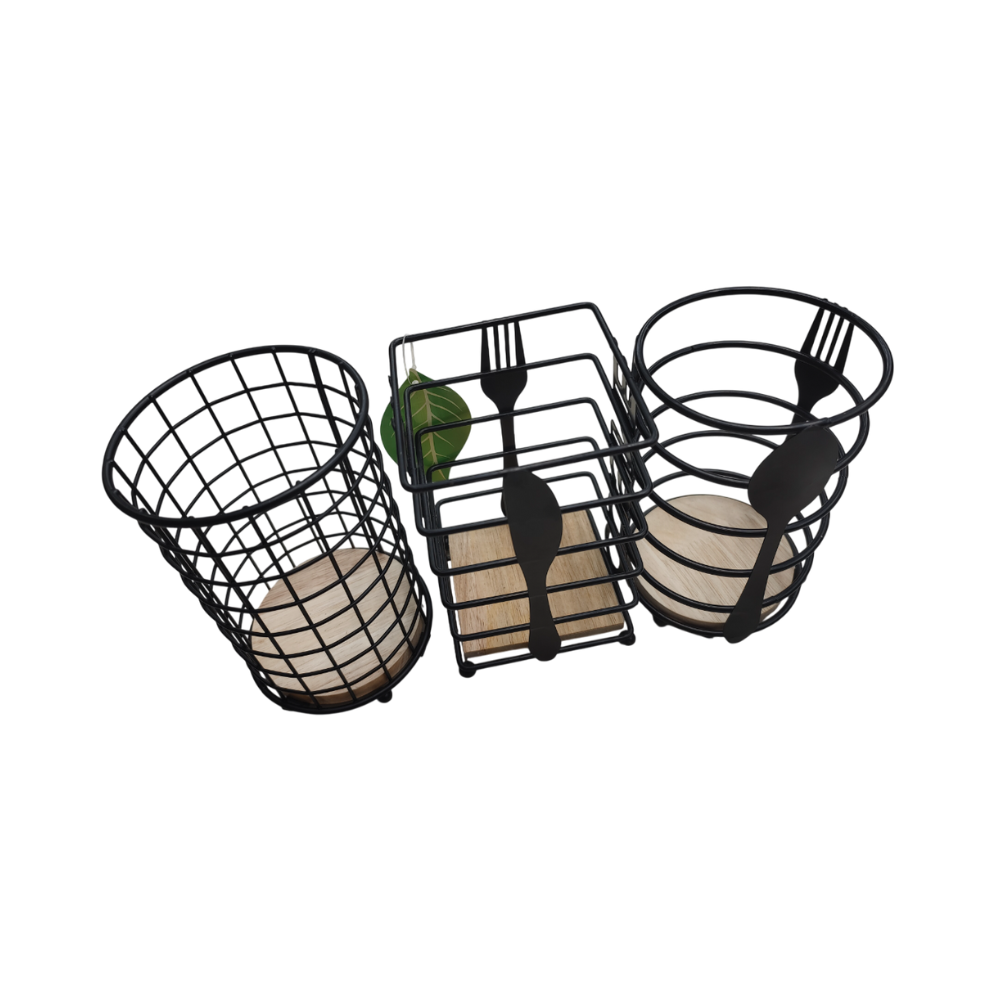 Récipient à ustensiles en métal