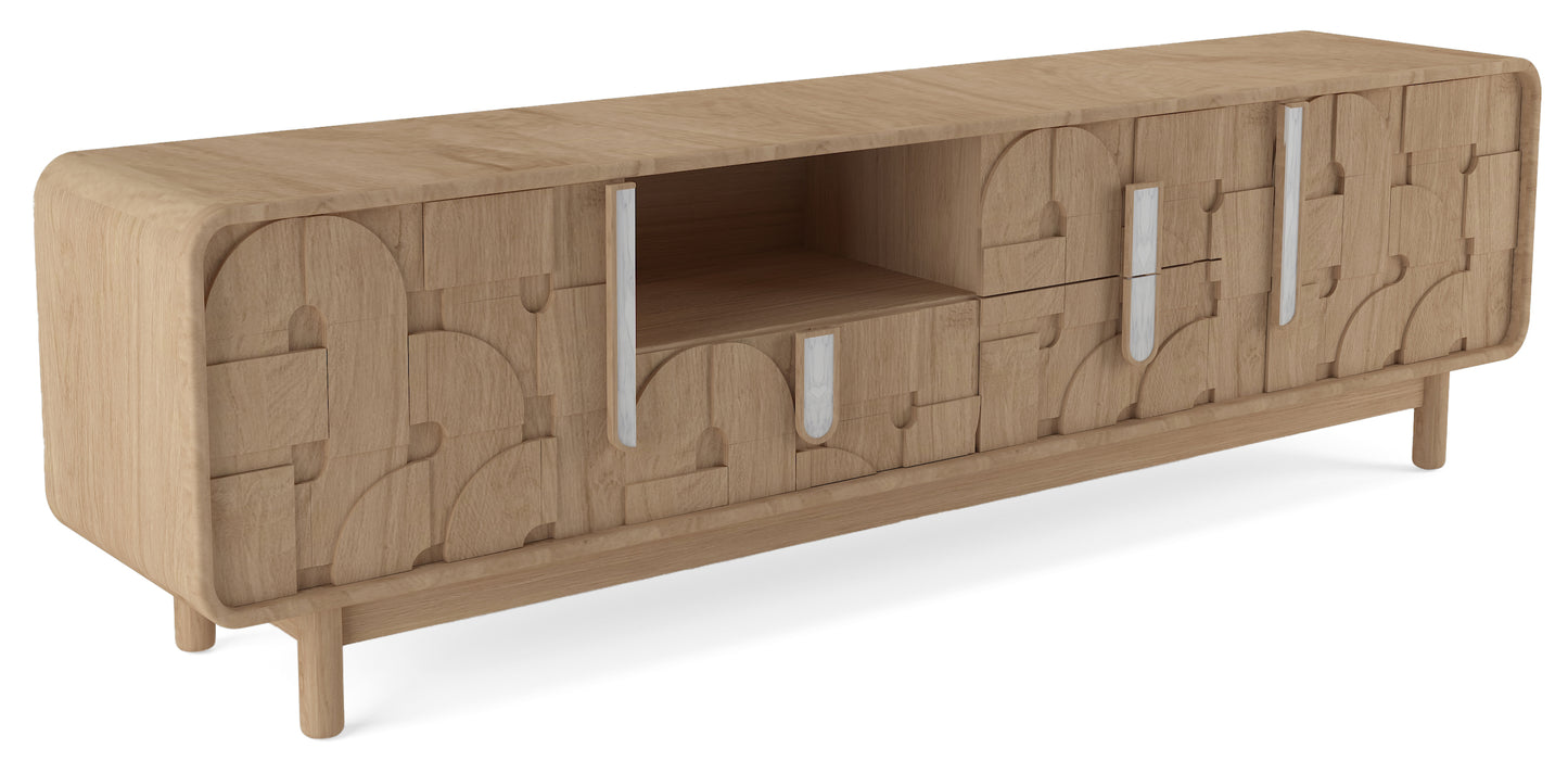 Meuble TV en bois de manguier, 200x40xH55CM - BELLA