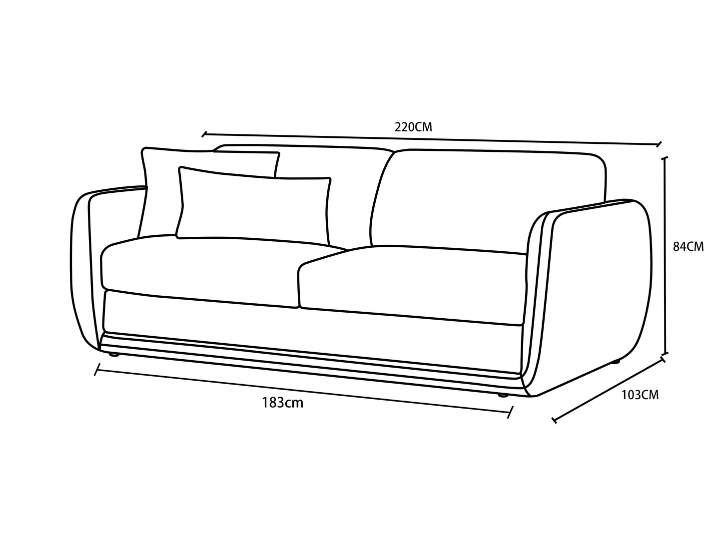 Canapé lit convertible clic-clac en tissu anti tache, 220x103xH84CM - CARMEN