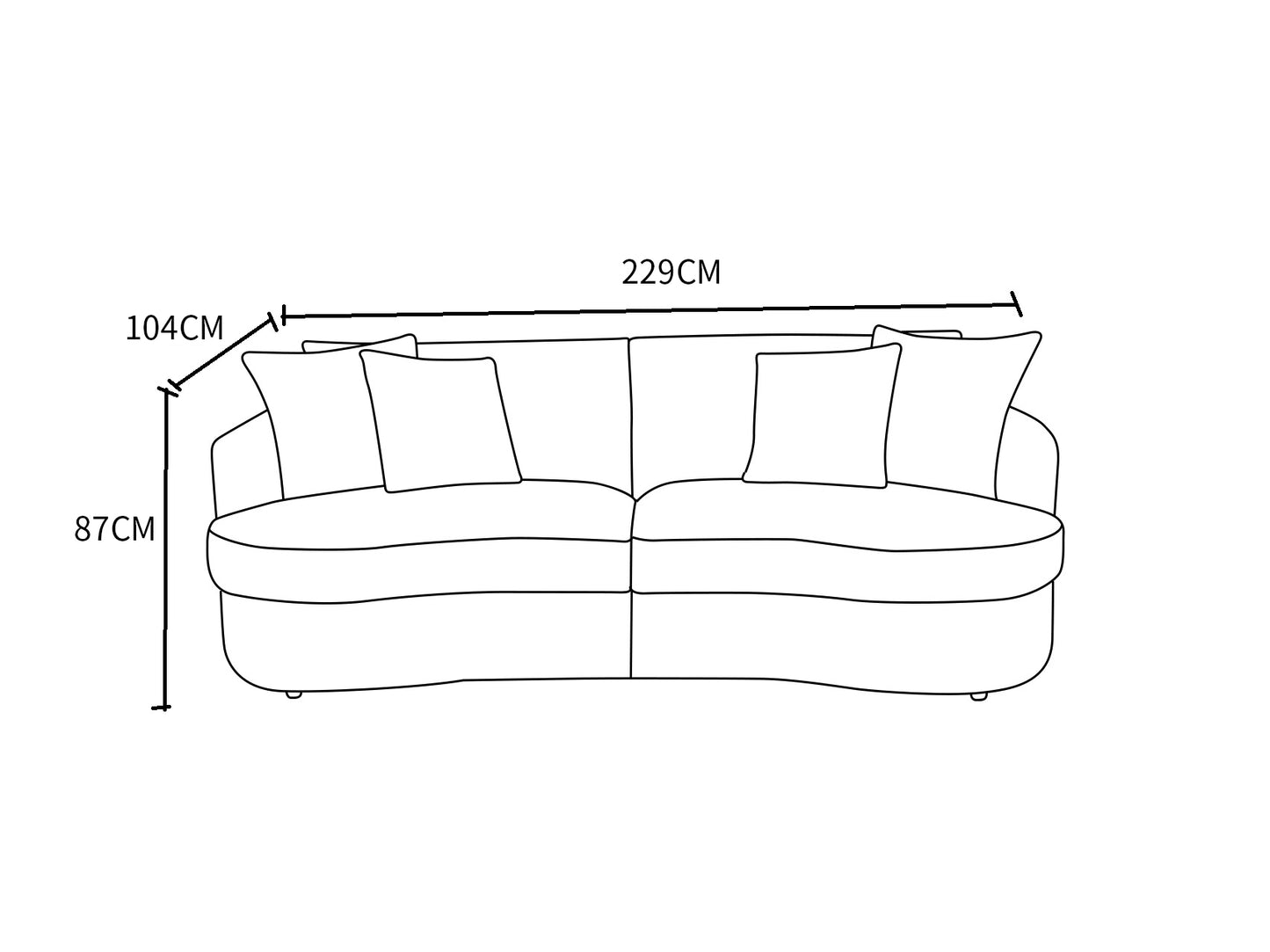 Canapé d'angle en tissu anti tache, 229x104xH87CM - VERONA