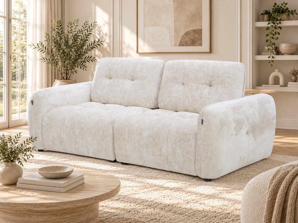Canapé en tissu anti tache, 210x92xH85CM - HAZEL