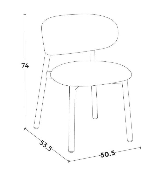 Chaise en tissu anti tache, 50,5x53,5xH74CM - MAYA