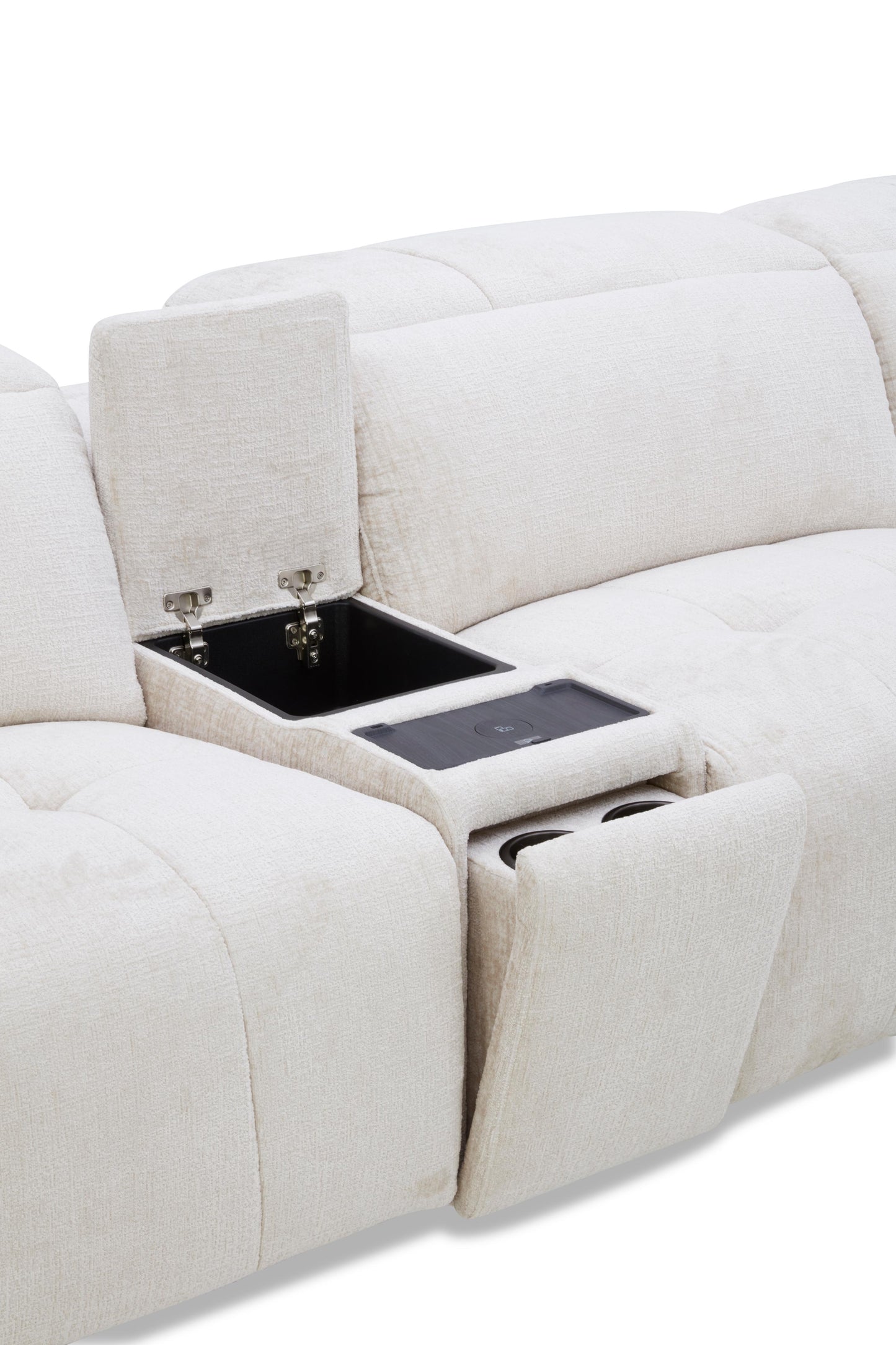 Canapé d'angle en tissu anti tache avec 3 relax, 344x311CM - CLEO