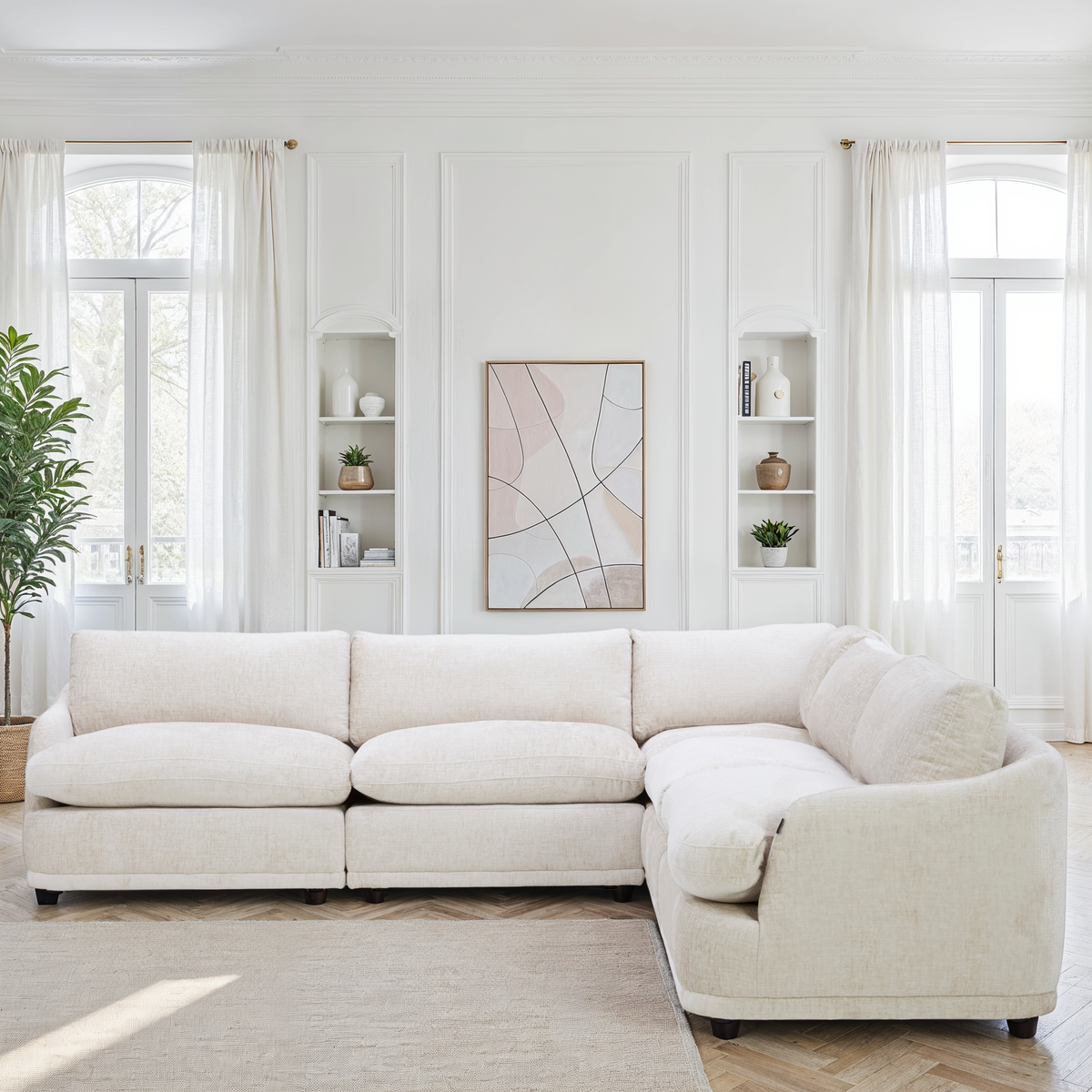Canapé d'angle / fauteuil en tissu anti tache - EVEREST