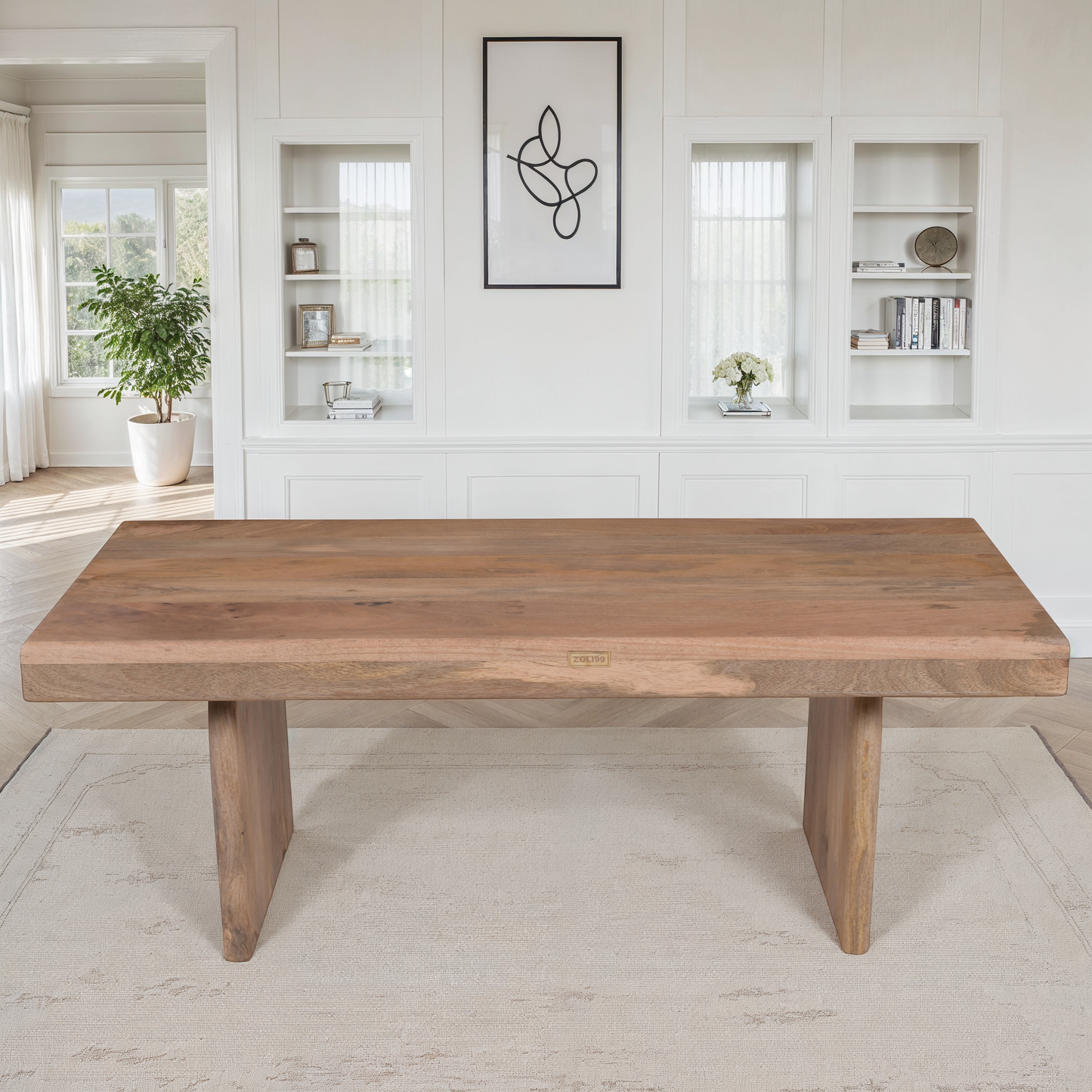 Table basse en bois massif, 125x60xH45CM - LINEA