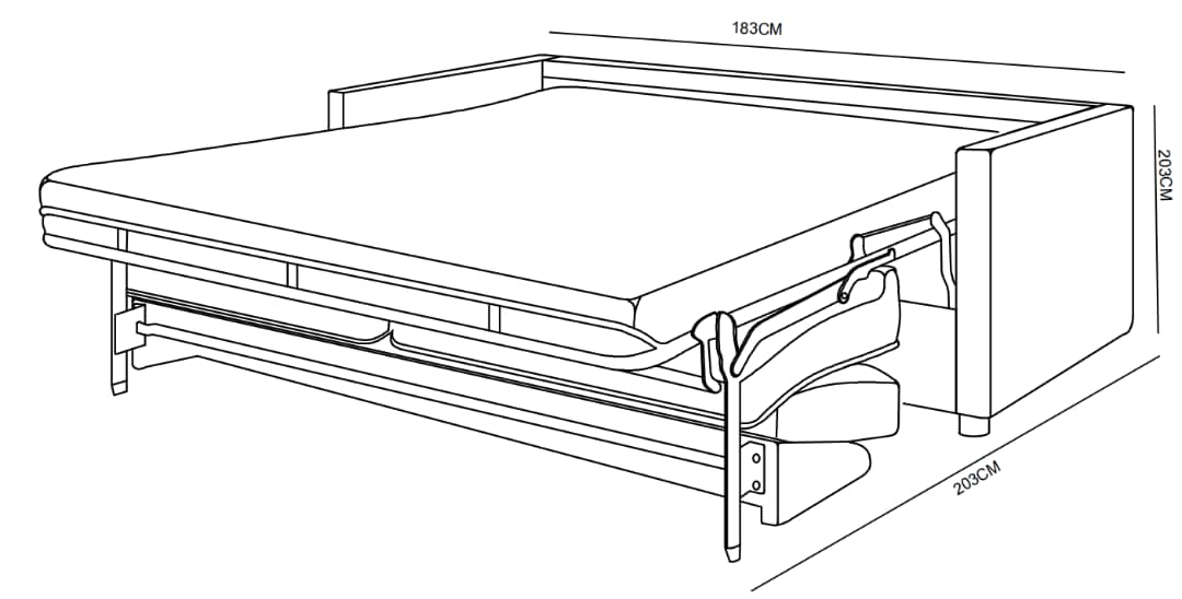 Canapé lit clic-clac convertible avec matelas intégré (140x190cm) 183x94xH90CM - HUGO