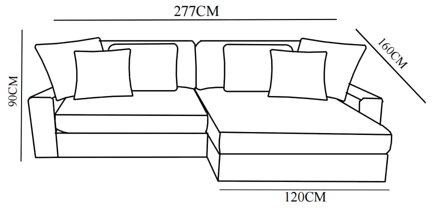 Canapé angle velours réversible tissu doux - VITO