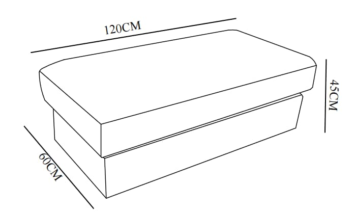Pouf en tissu, 120x60xH45CM - VITO