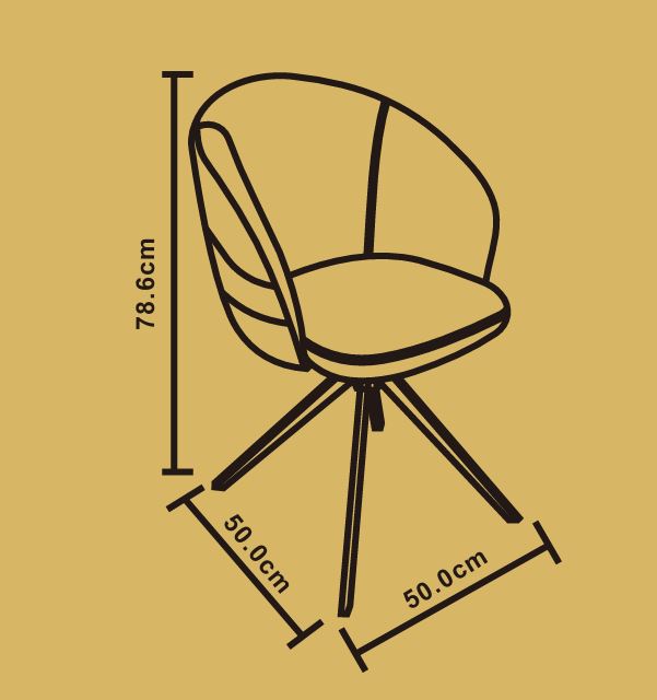 Chaise en tissu anti tache, 50x50xH78,6CM - CALYPSA