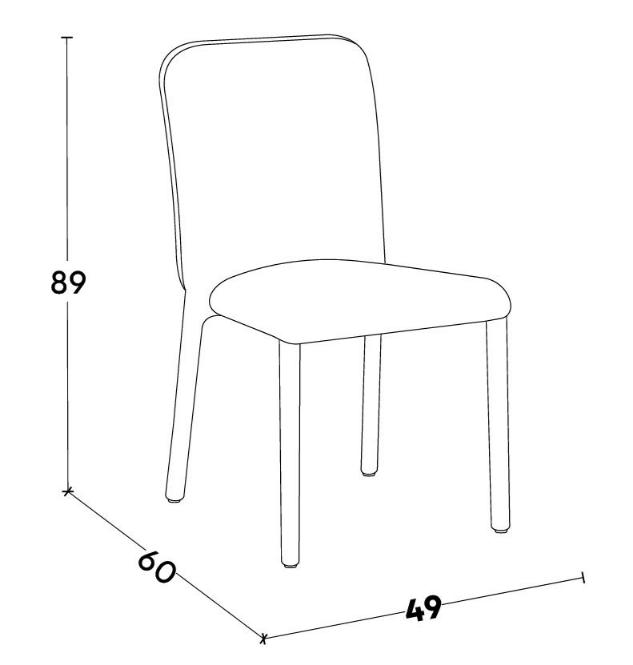 Chaise en tissu anti tache, 49x60xH89CM - NOGA