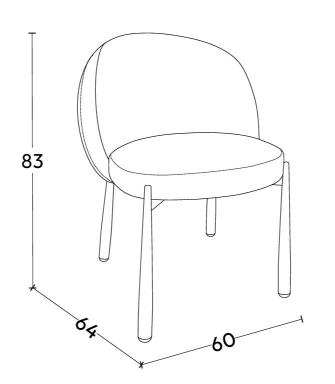 Chaise en tissu anti tache, 60x64xH83CM - AVITAL