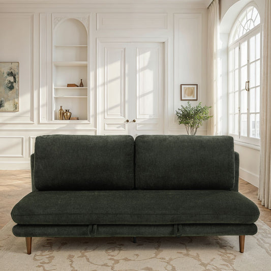 Canapé lit 3 places clic-clac en tissu anti tache, 192x94xH91CM - LUPINE