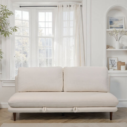 Canapé lit 3 places clic-clac en tissu anti tache, 192x94xH91CM - LUPINE