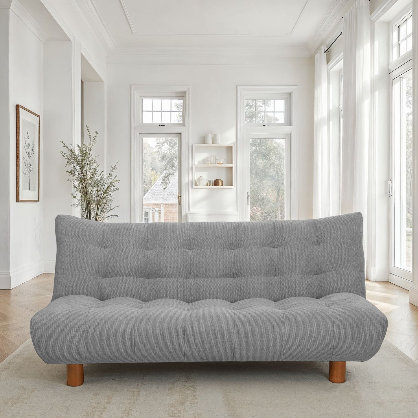 Canapé lit clic-clac convertible en tissu anti tache, 186x103xH89CM - LUCIEN