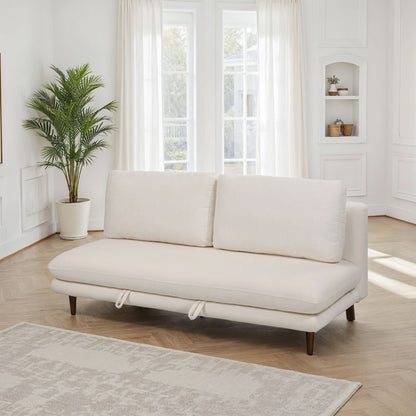 Canapé lit 3 places clic-clac en tissu anti tache, 192x94xH91CM - LUPINE
