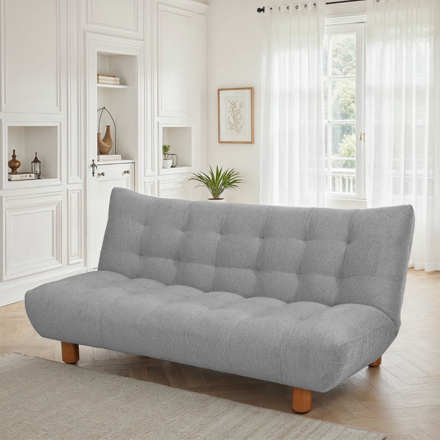 Canapé lit clic-clac convertible en tissu anti tache, 186x103xH89CM - LUCIEN